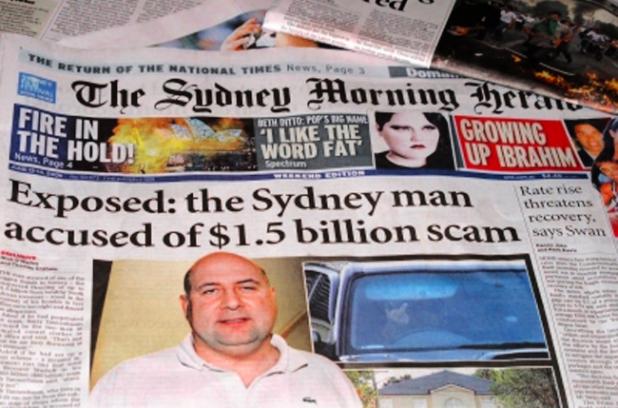 Front page story in the Sydney Morning Herald, June 2009