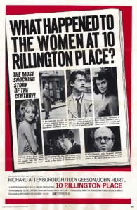 A poster for the movie "Ten Rillington Place" starring Richard Attenborough