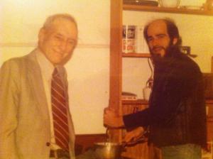 Stewart Meyer cooking a meal for Burroughs (from his Facebook page)